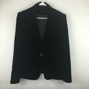 Premise Black Velvet Evening Blazer Jacket Size 14